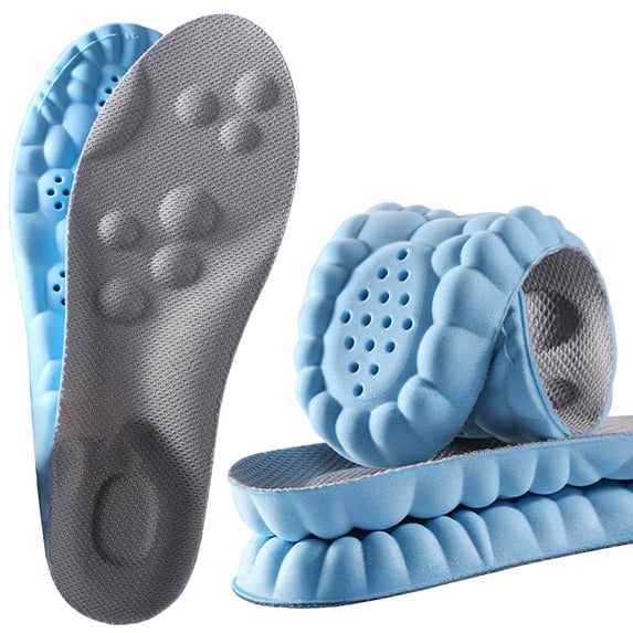 2 Pair 4D Cloud Soles for Men & Women, Super Soft Comfort Insoles, U-Shape Memory Foam Insoles, 4D Cloud Technology Insole for Women, Shock-Absorbing Foot Support Insoles