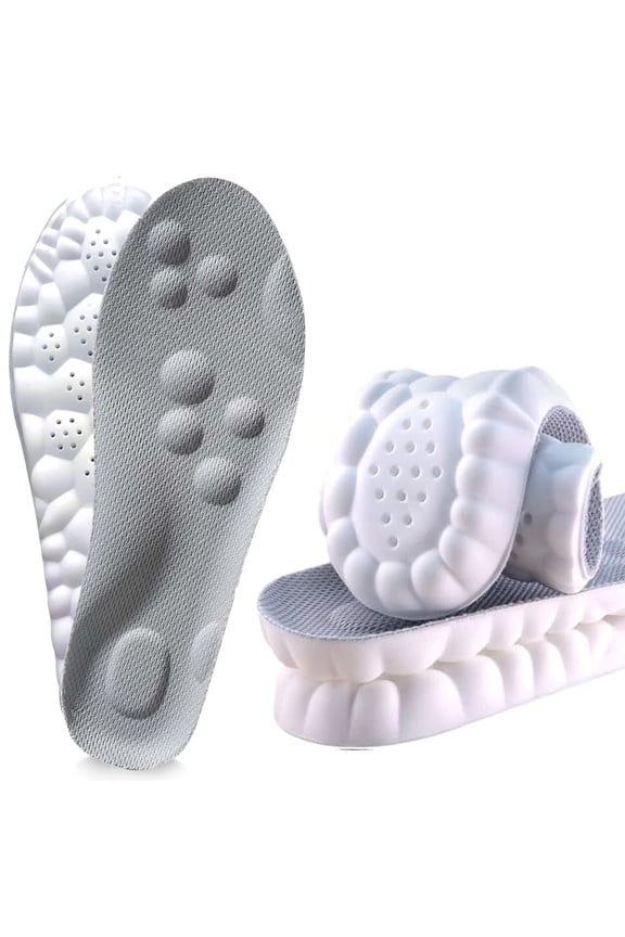 2 Pair 4D Cloud Soles for Men & Women, Super Soft Comfort Insoles,U-Shape Memory Foam Insoles, 4D Cloud Technology Insole for Women ,Shock-Absorbing Foot Support Insoles