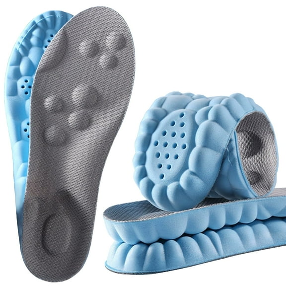 2 Pair 4D Cloud Soles for Men & Women, Super Soft Comfort Insoles,U-Shape Memory Foam Insoles, 4D Cloud Technology Insole for Women ,Shock-Absorbing Foot Support Insoles