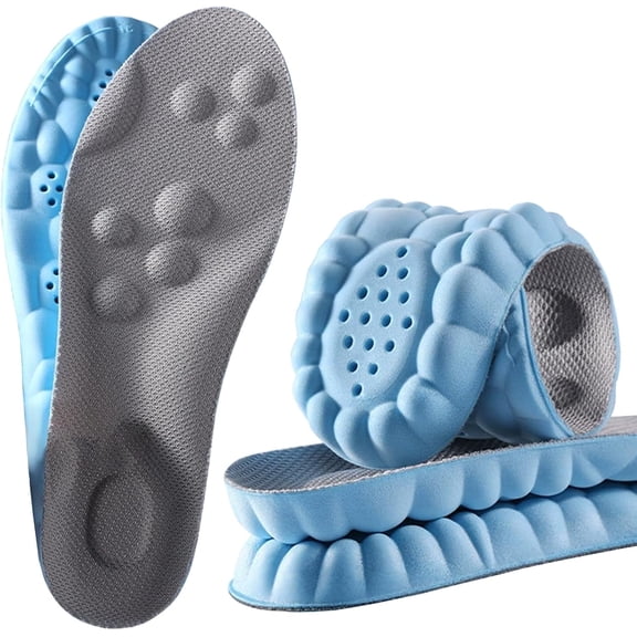 2 Pair 4D Cloud Technology Insole Super Soft Comfort Insoles | U-Shape Memory Foam Insoles, 4D Cloud Insole for Women Men Shock-Absorbing Foot Support Insoles