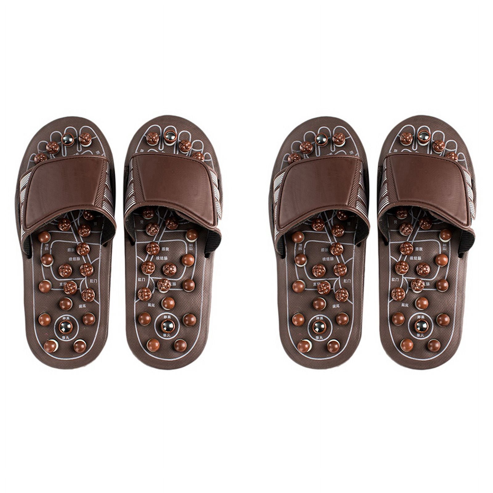 2 Pair Acupressure Foot Massager Massage Slippers Shoes Reflexology Sandals Relief Plantar Fasciitis Arthritis S & XL