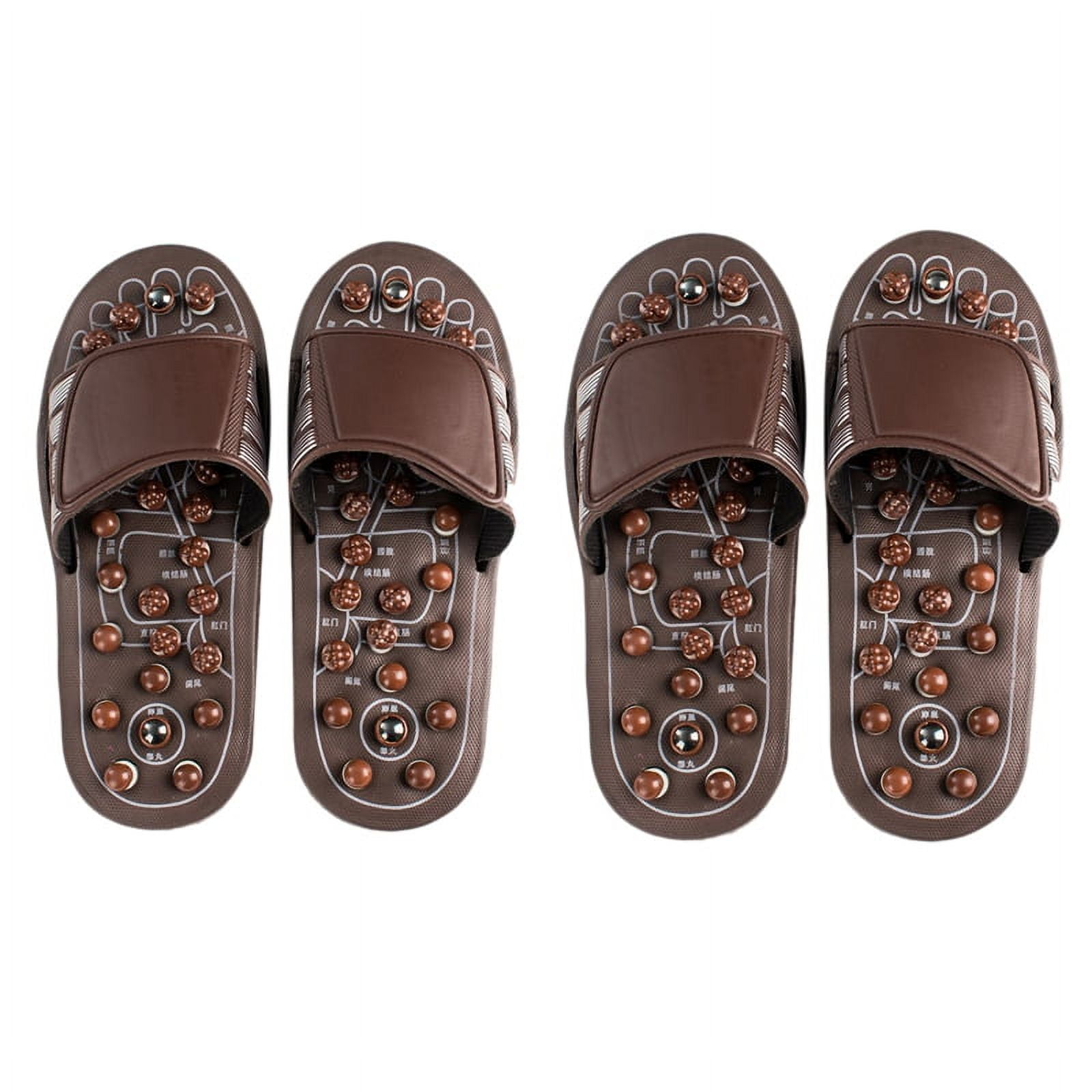 2 Pair Acupressure Foot Massager Massage Slippers Shoes Reflexology Sandals Relief Plantar Fasciitis Arthritis for Men Women, L & M