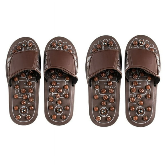 2 Pair Acupressure Foot Massager Massage Slippers Shoes Reflexology Sandals Relief Plantar Fasciitis Arthritis for Men Women, L & M
