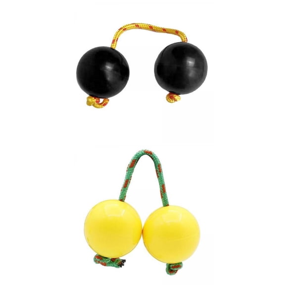 2 Pair African Shaker Rattle Rhythmic Sand Ball Kashaka Instrument black yellow