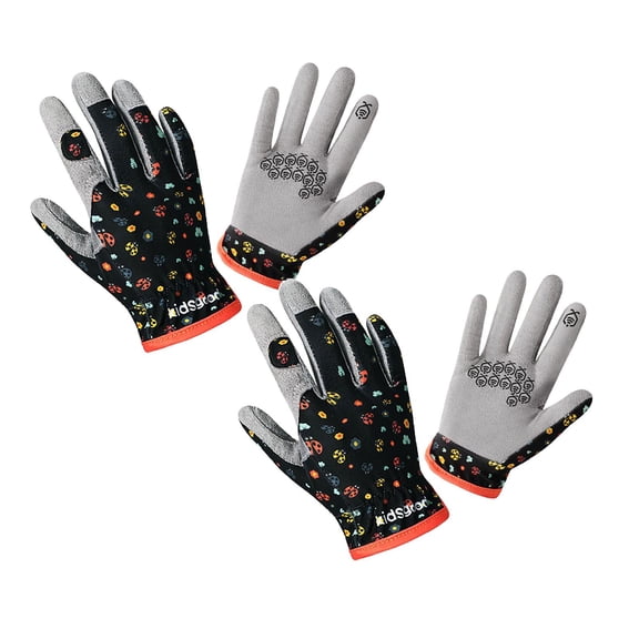 2-Pair Age 6-9 Kids Gardening Gloves,6.5IN Children Yard Work Gloves,Soft Safety Outdoor Playing Gloves