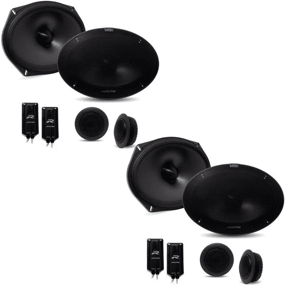 2 Pair Alpine R-S69C.2 Component 600W Peak R-Series 6x9" Component 2-Way Speakers