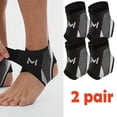thumbnail image 1 of 2 Pair Ankle Brace Compression Support Stabilizer for Men Women, Ankle Support with Adjustable Wrap for Sports Training & Daily Activity, Breathable Neoprene Sleeve Sports Brace, Lightweight - Gray, 1 of 8