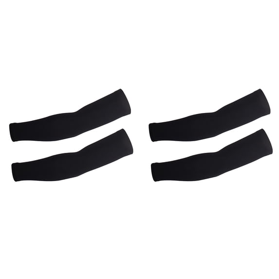 2 Pair Arm Sleeves for Men Women Cycling, 15.74 Inch UV Sun Protection Cooling Armwarmers, Summer Compression Sleeves for Outdoor Sports and Daily Wear, Seasonal Decor, Black