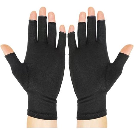 2 Pair Arthritis Gloves Half finger Compression Gloves Muscle pain RSI for Women Men Hand finger Support