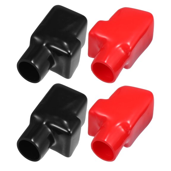 2 Pair Battery Terminal Cover Boot Protector Cable Lug Caps for Cars Boat 1.69"x1.46"x1.18" Black Red