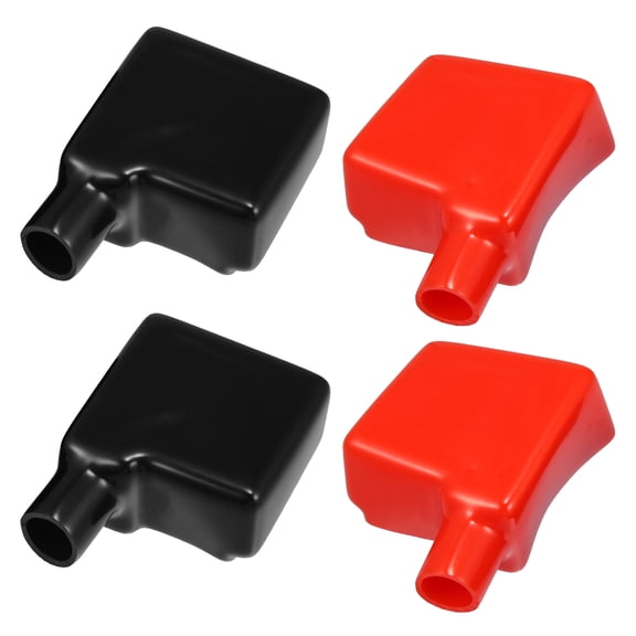 2 Pair Battery Terminal Cover Boot Protector Cable Lug Caps for Cars Boat 2.24"x2.13"x1.26" Black Red