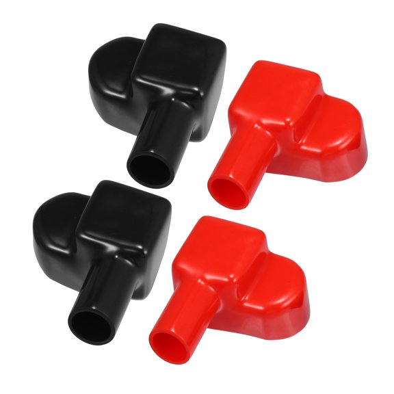 2 Pair Battery Terminal Cover Boot Protector Cable Lug Caps for Cars Boat 2.44"x1.54"x1.57" Black Red