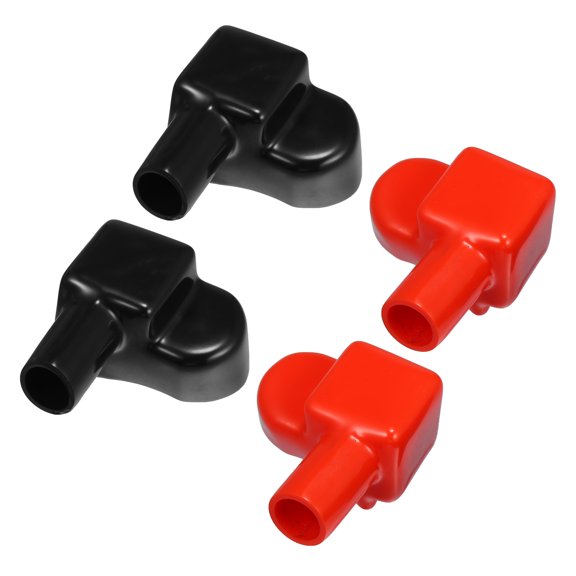2 Pair Battery Terminal Cover Boot Protector Cable Lug Caps for Cars Boat 2.52"x1.50"x1.61" Black Red