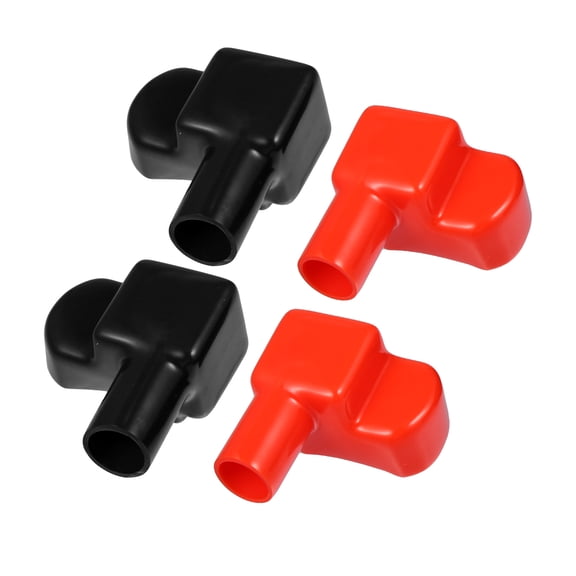 2 Pair Battery Terminal Cover Boot Protector Cable Lug Caps for Cars Boat 2.68"x1.61"x1.69" Black Red