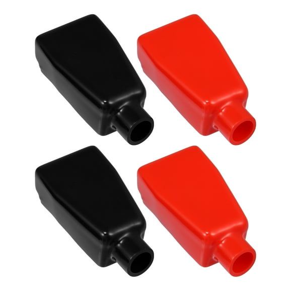 2 Pair Battery Terminal Cover Boot Protector Cable Lug Caps for Cars Boat 2.91"x1.73"x1.10" Black Red