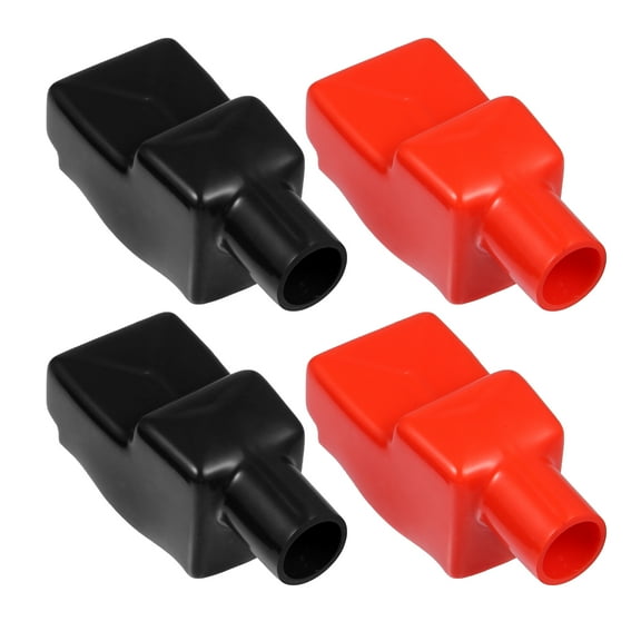 2 Pair Battery Terminal Cover Boot Protector Cable Lug Caps for Cars Boat 2.99"x0.75"x1.85" Black Red