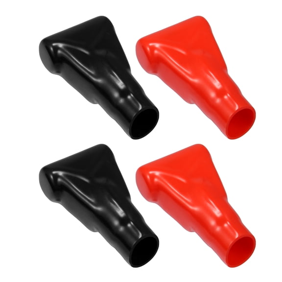 2 Pair Battery Terminal Cover Boot Protector Cable Lug Caps for Cars Boat 3.03"x1.73"x1.02" Black Red