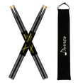 thumbnail image 1 of 2 Pair Black Drum Sticks, Donner 5A Classic Maple Wood Drumstick with Carrying Bag, 1 of 7