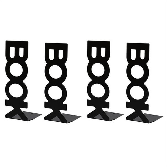 2 Pair Bookends for Library School Book Holder Book Letter Book Baffle Black