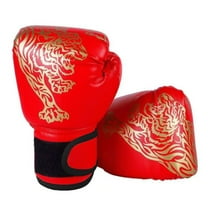 2 Pair Boxing Gloves,Boxing Glove Training Glove Set,Sportswear Entertainment Performance Gloves for Beginners ,Training and Sparring Kick,Punching Bag Mitts, Black,Red,Blue(Red)
