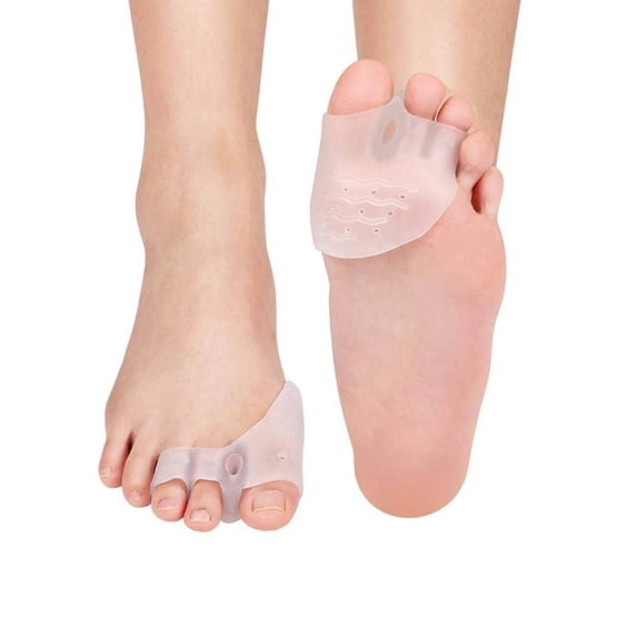 2 Pair Bunion Corrector, Gel Metatarsal Cushion Pads Silicone Hammer Toe Straightener Hammer Toe Corrector Three-toe Separators Five-loop Gel Toe Separator for Rapid Pain Relief