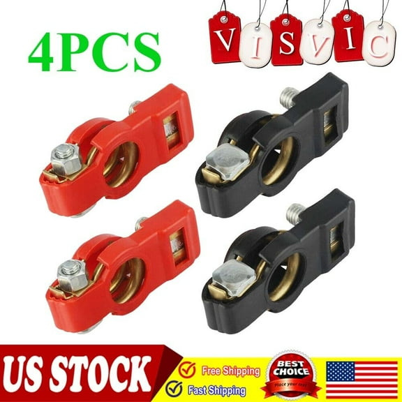 2 Pair Car Auto Copper Battery Terminal Quick Connector Cable Clamp Clip Parts