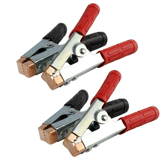 2 Pair Car Truck Replacement Heavy Duty 600A Red & Black Battery Test Lead Clip Crocodile Alligator Clamps