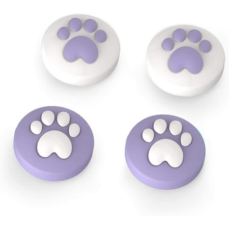 2 Pair Cat Claw Cute Thumb Grips For Nintendo Switch, Joystick Caps for Switch&Switch Lite Thumbstick, Silicone Cover (Purple)