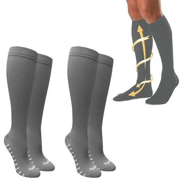 2 Pair Closed Toe 8-15 mmHg Compression Relief Swelling Socks Pain Grey Unisex S
