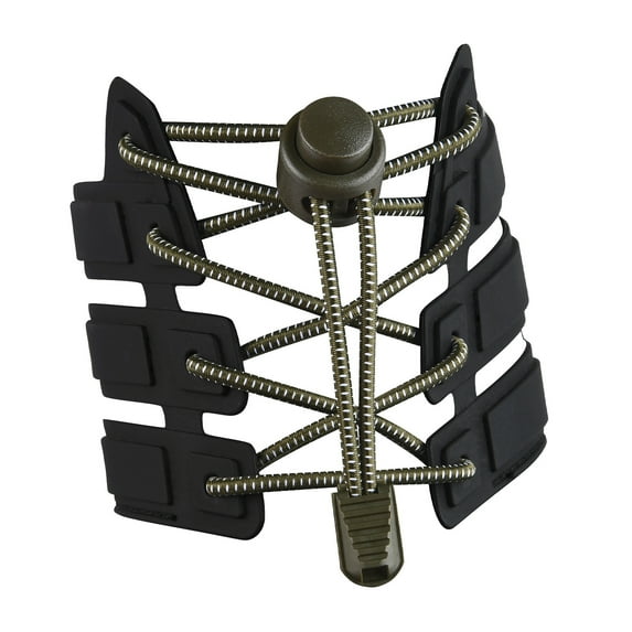 Suswim Tieless Shoestrings One Size Fits All Elastic Shoelaces Black, 2 Count