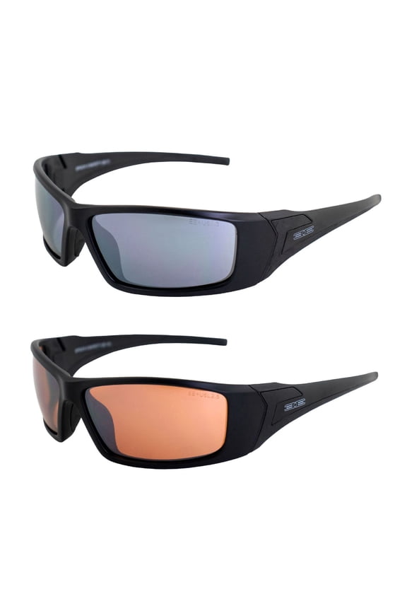 Liberator Golf Sport Sunglasses 2 Pair Black Frame w/Smoke Lens & Amber Lens