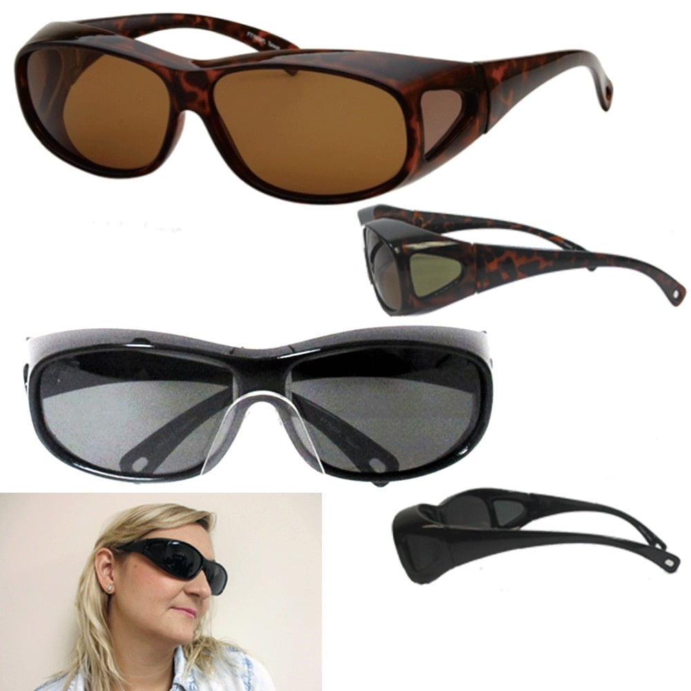 2 Pair Fit Over Glasses Sunglasses Men Women Wrap Around  display picture 2