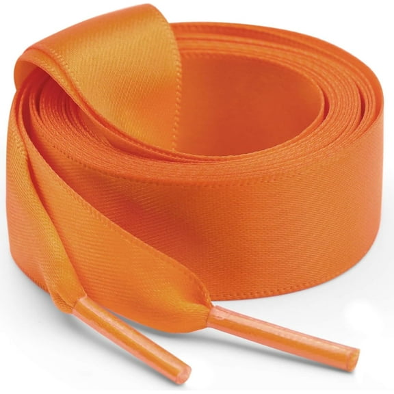 2 Pair Flat Satin Ribbon Shoelaces: 2cm Wide Silk Shoe Laces for Women - 47 inch / 120CM