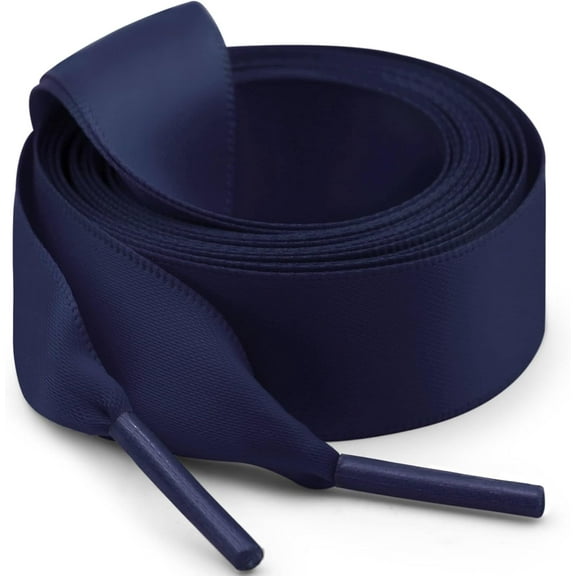 2 Pair Flat Satin Ribbon Shoelaces: 2cm Wide Silk Shoe Laces for Women - 47 inch / 120CM