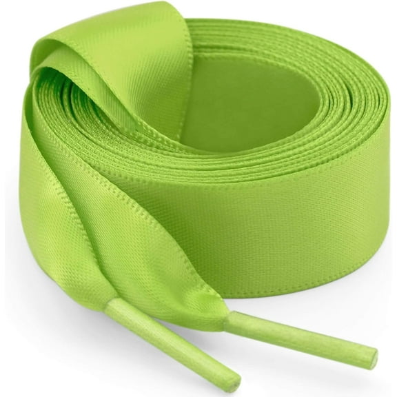 2 Pair Flat Satin Ribbon Shoelaces: 2cm Wide Silk Shoe Laces for Women - 47 inch / 120CM
