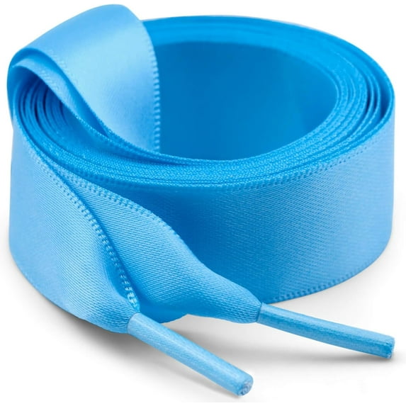 2 Pair Flat Satin Ribbon Shoelaces: 2cm Wide Silk Shoe Laces for Women - 47 inch / 120CM