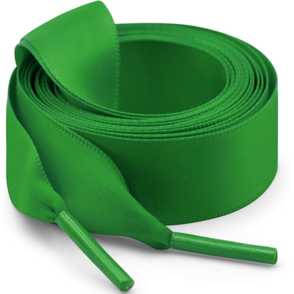 2 Pair Flat Satin Ribbon Shoelaces: 2cm Wide Silk Shoe Laces for Women - 47 inch / 120CM