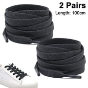 2 Pair Flat Shoe Laces for Sneakers, Shoelaces for Sneakers Athletic Running Shoes Boot Strings,dark gray100CM