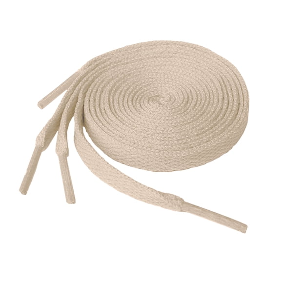 2 Pair Flat Shoe laces 5/16" Wide Shoelaces for Athletic Running Sneakers Shoes Boot Strings Beige,40 inch (102 cm)