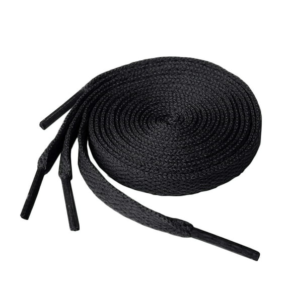 2 Pair Flat Shoe laces 5/16" Wide Shoelaces for Athletic Running Sneakers Shoes Boot Strings Black,30 inch （76 cm）