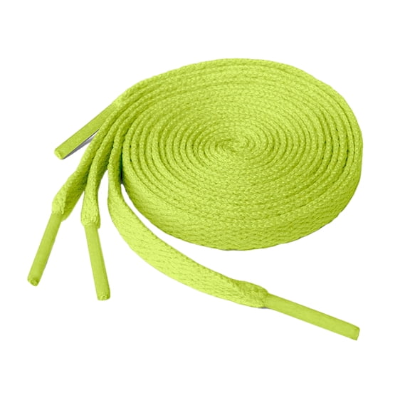 2 Pair Flat Shoe laces 5/16" Wide Shoelaces for Athletic Running Sneakers Shoes Boot Strings Chartreuse,72inch （183 cm）