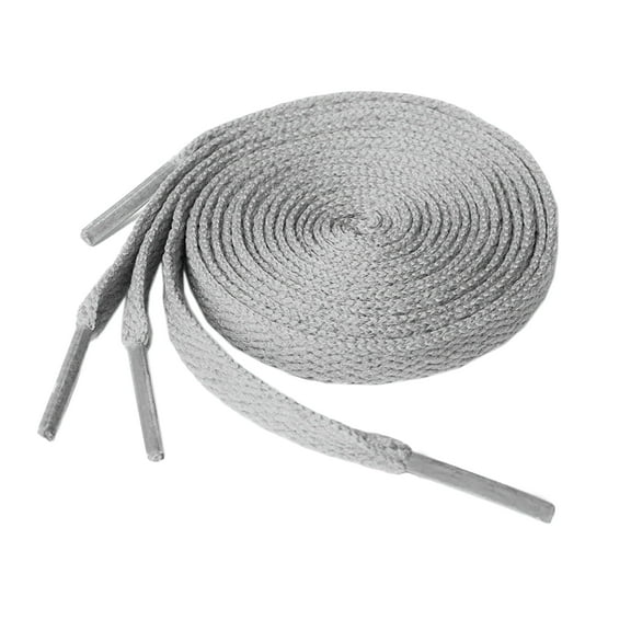 2 Pair Flat Shoe laces 5/16" Wide Shoelaces for Athletic Running Sneakers Shoes Boot Strings Gray,72inch （183 cm）