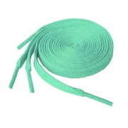 2 Pair Flat Shoe laces 5/16" Wide Shoelaces for Athletic Running Sneakers Shoes Boot Strings Jade Green,72inch （183 cm）