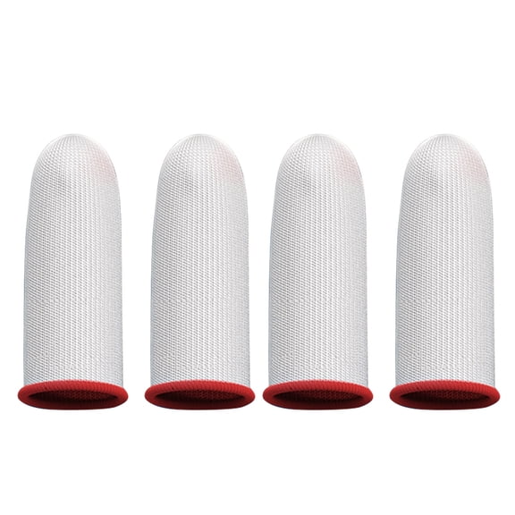 2 Pair Gaming Finger Sleeves Ultra-thin Conductive Silver Fiber Finger Cots Non-slip Breathable Game Gloves for Mobile Game