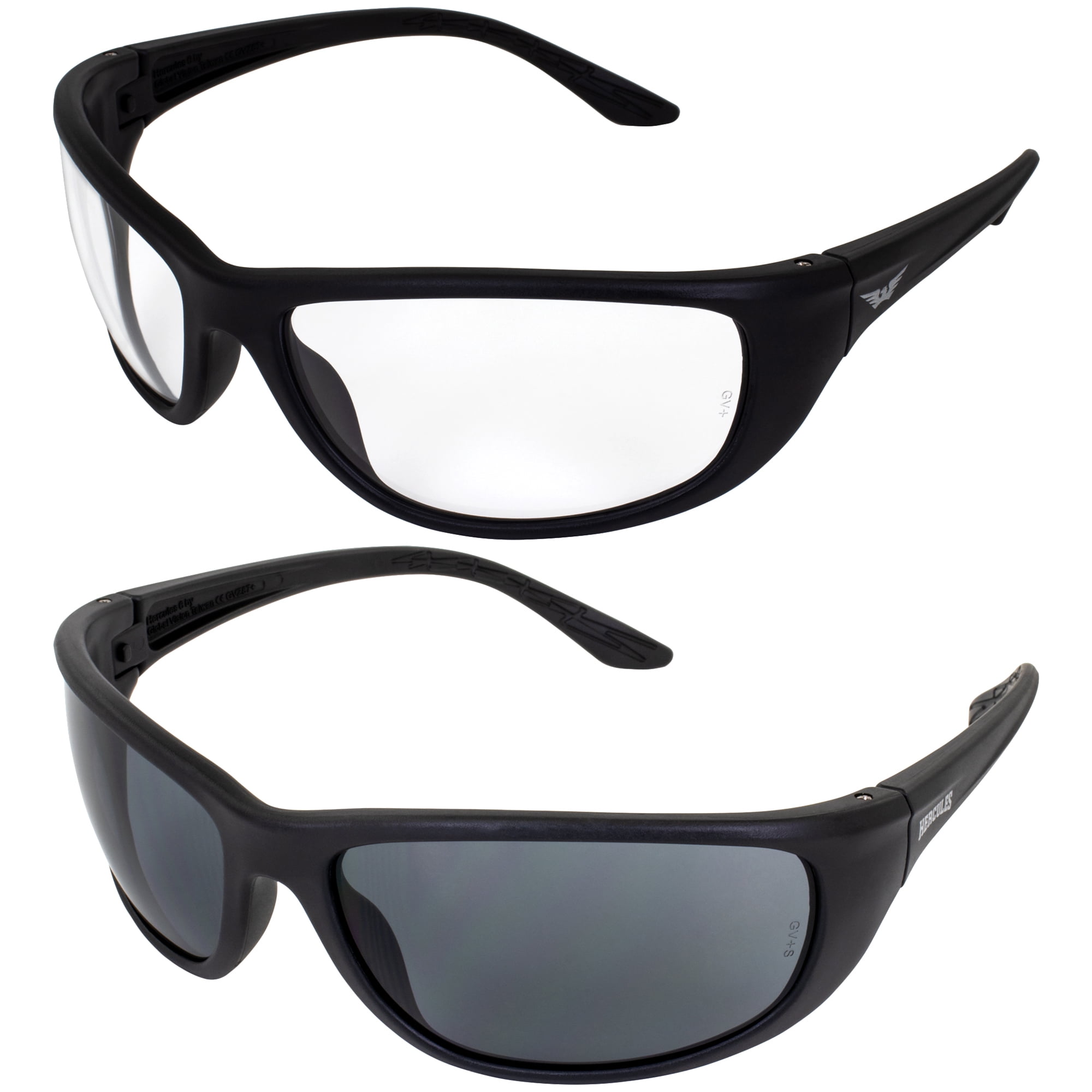 2 Pair Global Vision Hercules 6 Cycling Shooting Safety Glasses Black