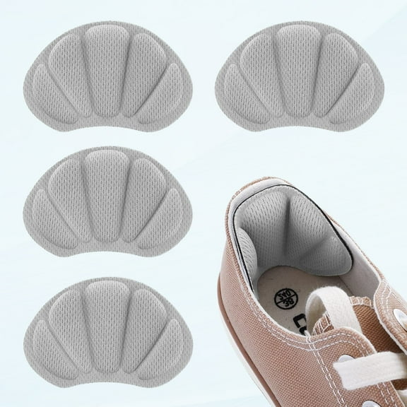 2 Pair Grips Shoe Pads for Extra Large Heels Thick Heel Cushion Lining Back Insole Inserts Anti Blister Heel Protector Add Extra Volume Heel Pad (Grey)