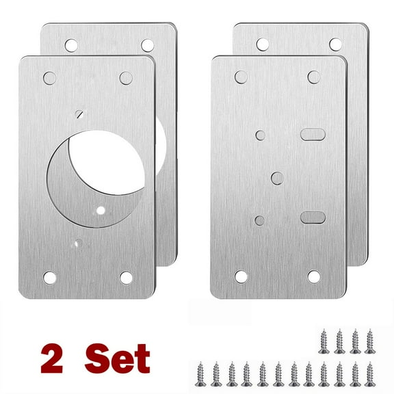 2 Pair Hinge Repair Plate Cabinet Furniture Drawer Table Repair Mount Tool Hardware Stainless Steel Hinge Fixing Plate