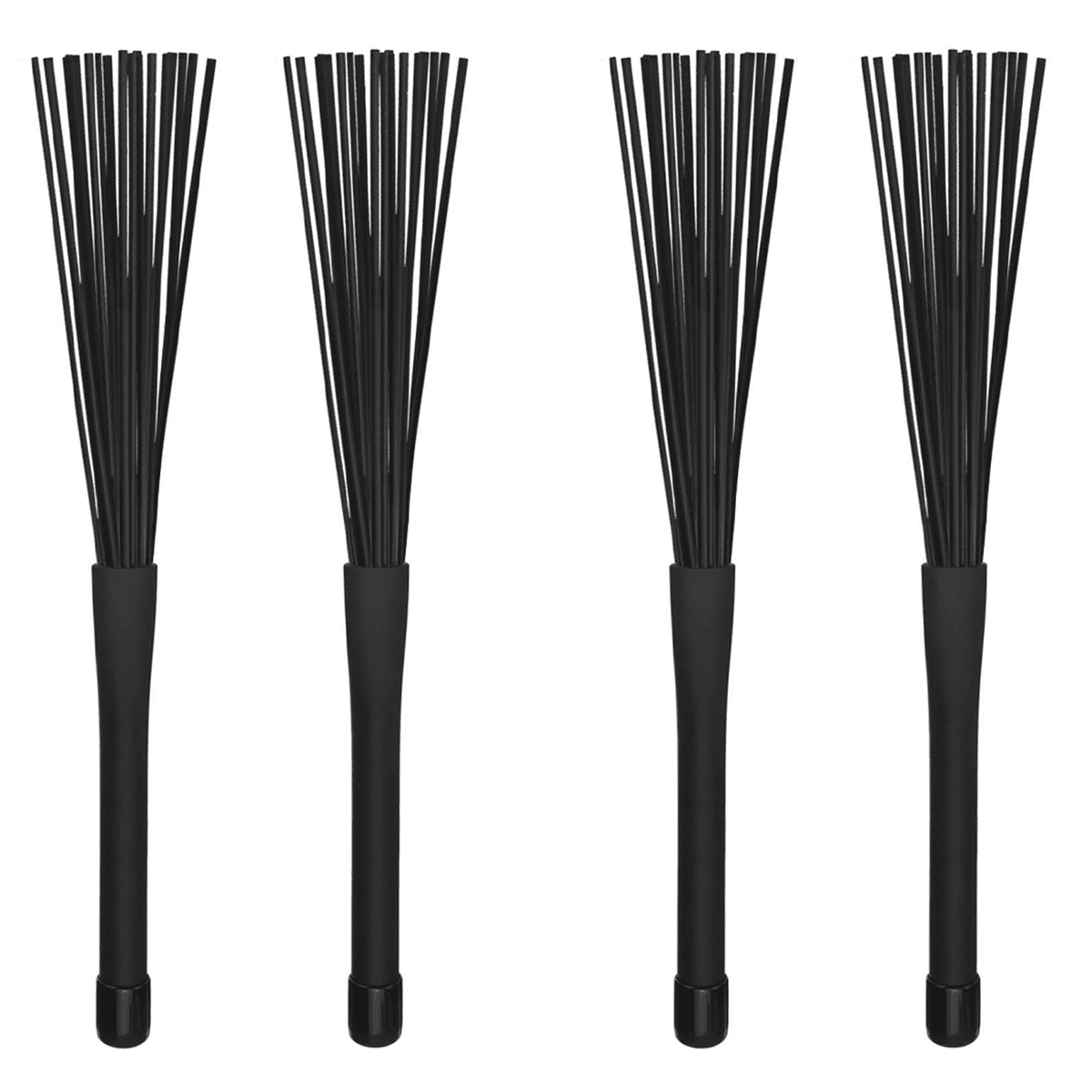 Ensemble De Brosses à Tambour Cheerock - 1 Paire Métal Rétractable + 1 Paire Nylon - Poignée Caoutchouc, 32 Cm - Pour Cajon, Jazz - 9