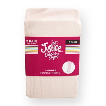 2 Pair Justice Shimmer Footed Tights