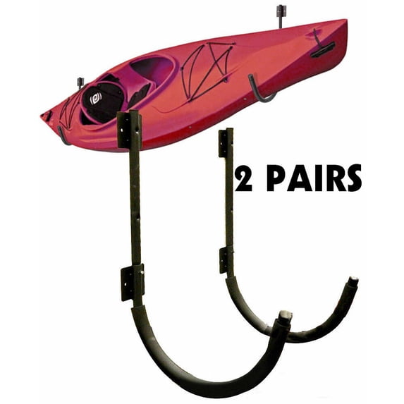 2 Pair Kayak Storage Wall Mount Hanger Rack for Canoe Paddle Kayak Hanging Hook